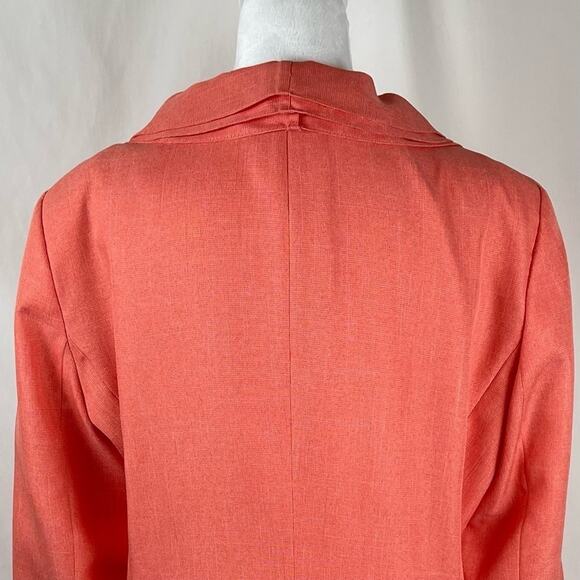 John Meyer Coral Orange Ruffled Collar Party Event Occasion Jacket NWT Size 18 - Picture 6 of 14
